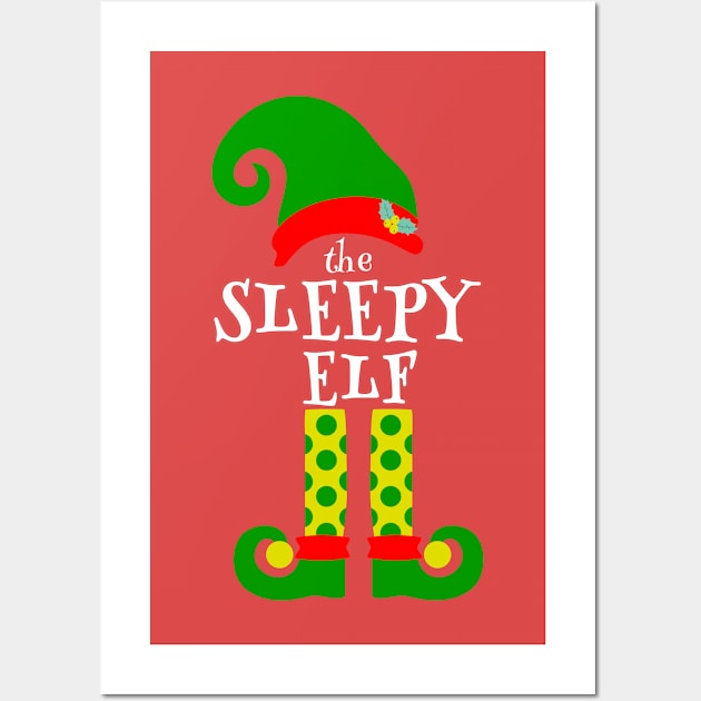 The Sleepy Elf Family Matching Christmas 2020 Gift  Wall Art by NiftyGiggles